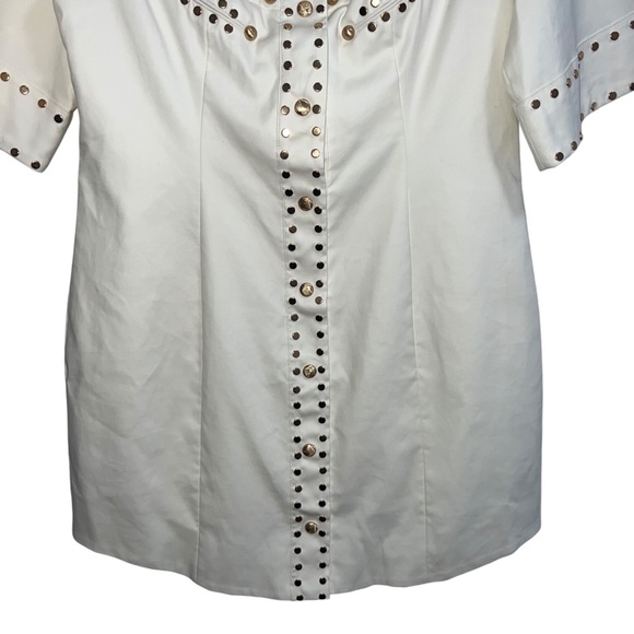 NEW NWT Cult Gaia Anika Studded Shirtdress Mini Dress Off White - Picture 6 of 12